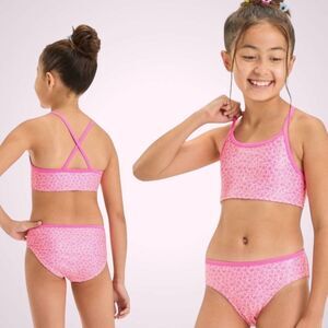 🥳 3/$26 Cat & Jack ~ Girl’s Pink Leopard Spot Bikini XL 14